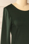 Juba Green Short Dress w/ 3/4 Sleeves | La petite garçonne side close-up