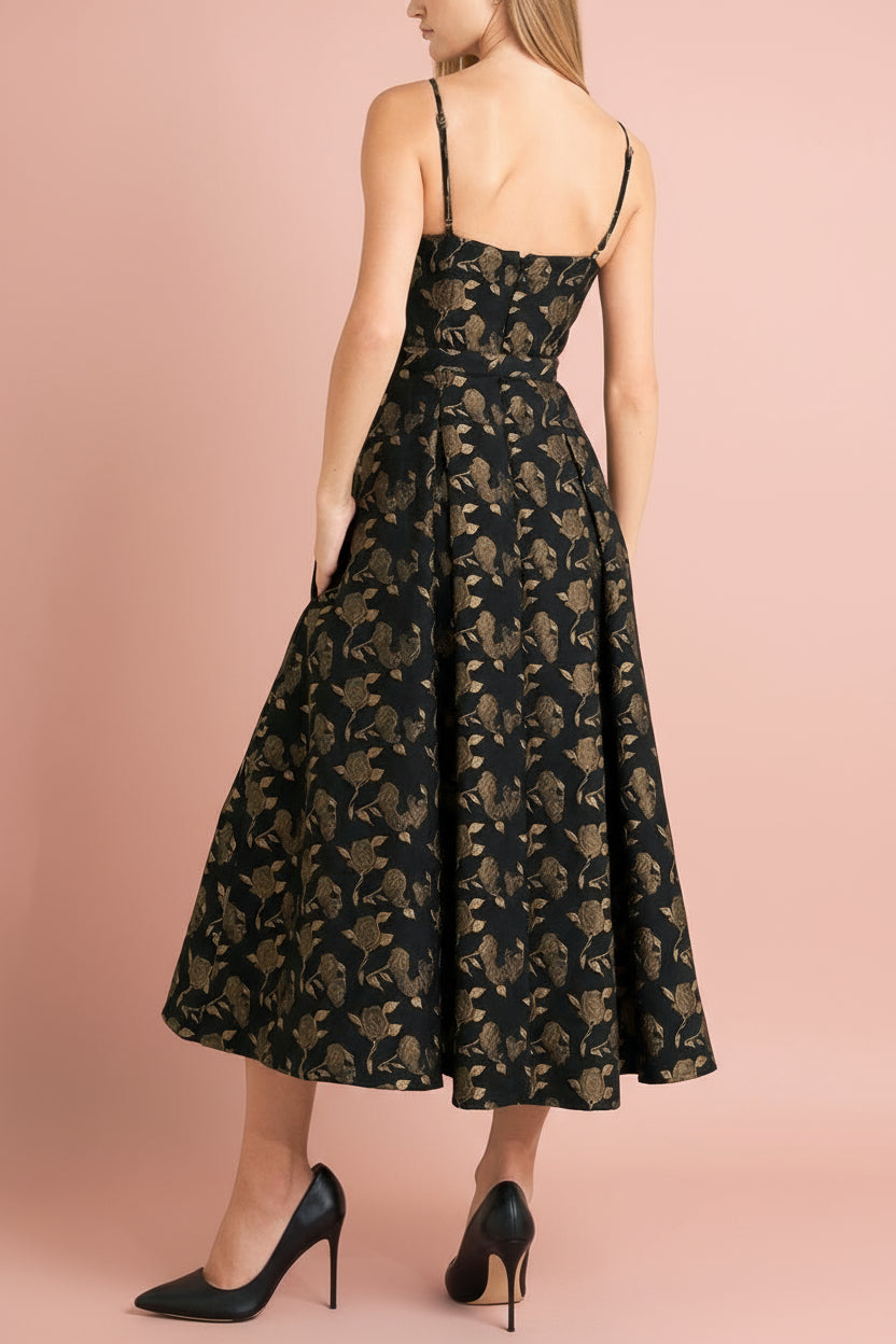 Kailany Floral Dress with Belt and Pockets | Boutique 1861 back model