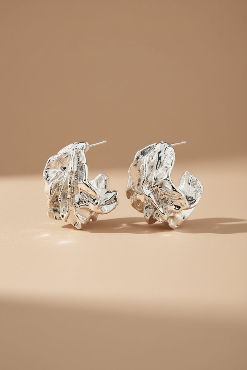 Kiama Silver | Textured Hoop Earrings by Pilgrim