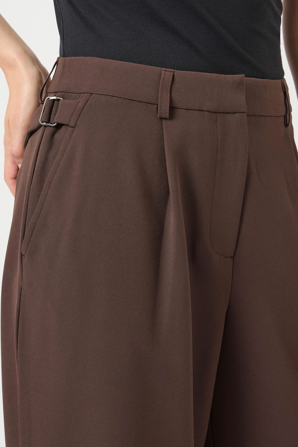 Kochi | Pantalon Brun à Jambe Large