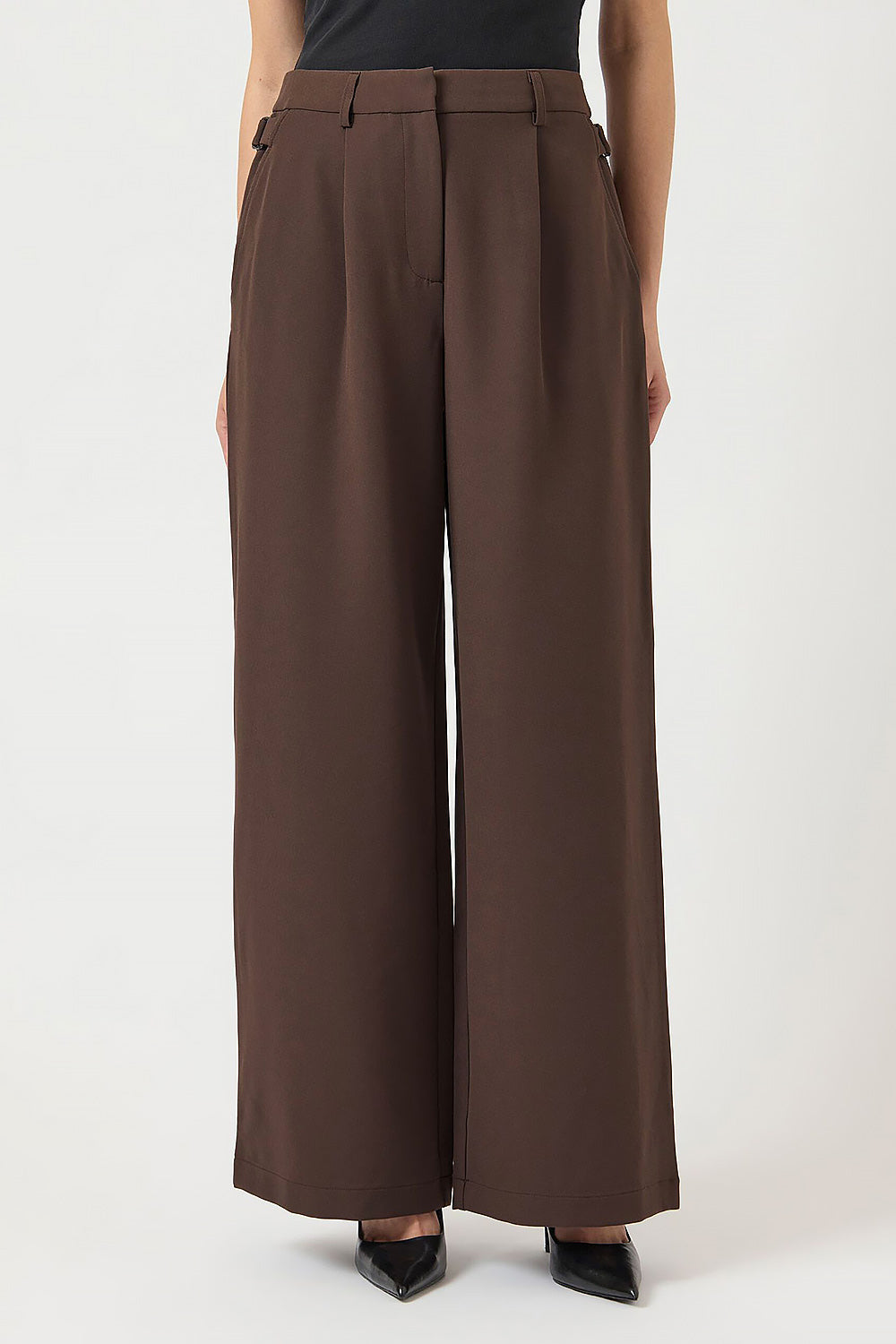 Kochi | Pantalon Brun à Jambe Large