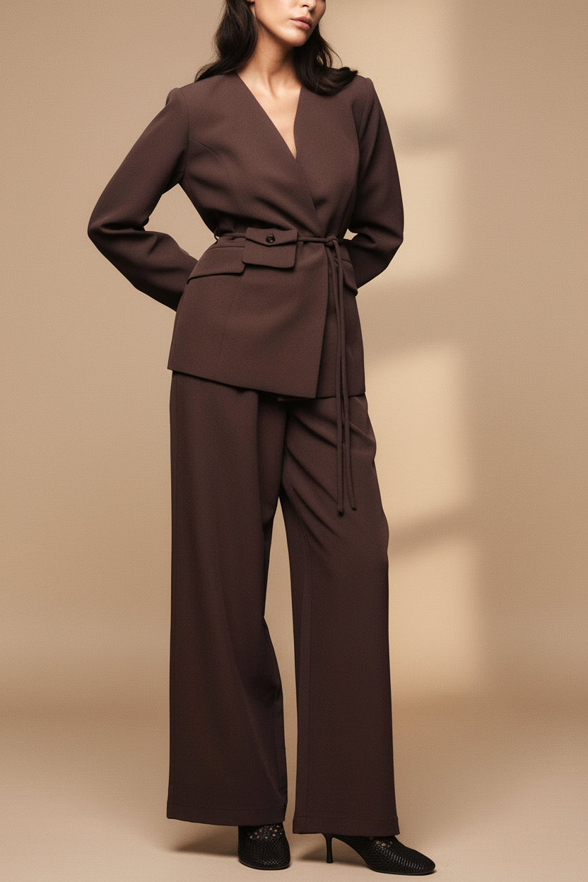 Bundi | Veston Brun avec Poche sur Cordon de Serrage