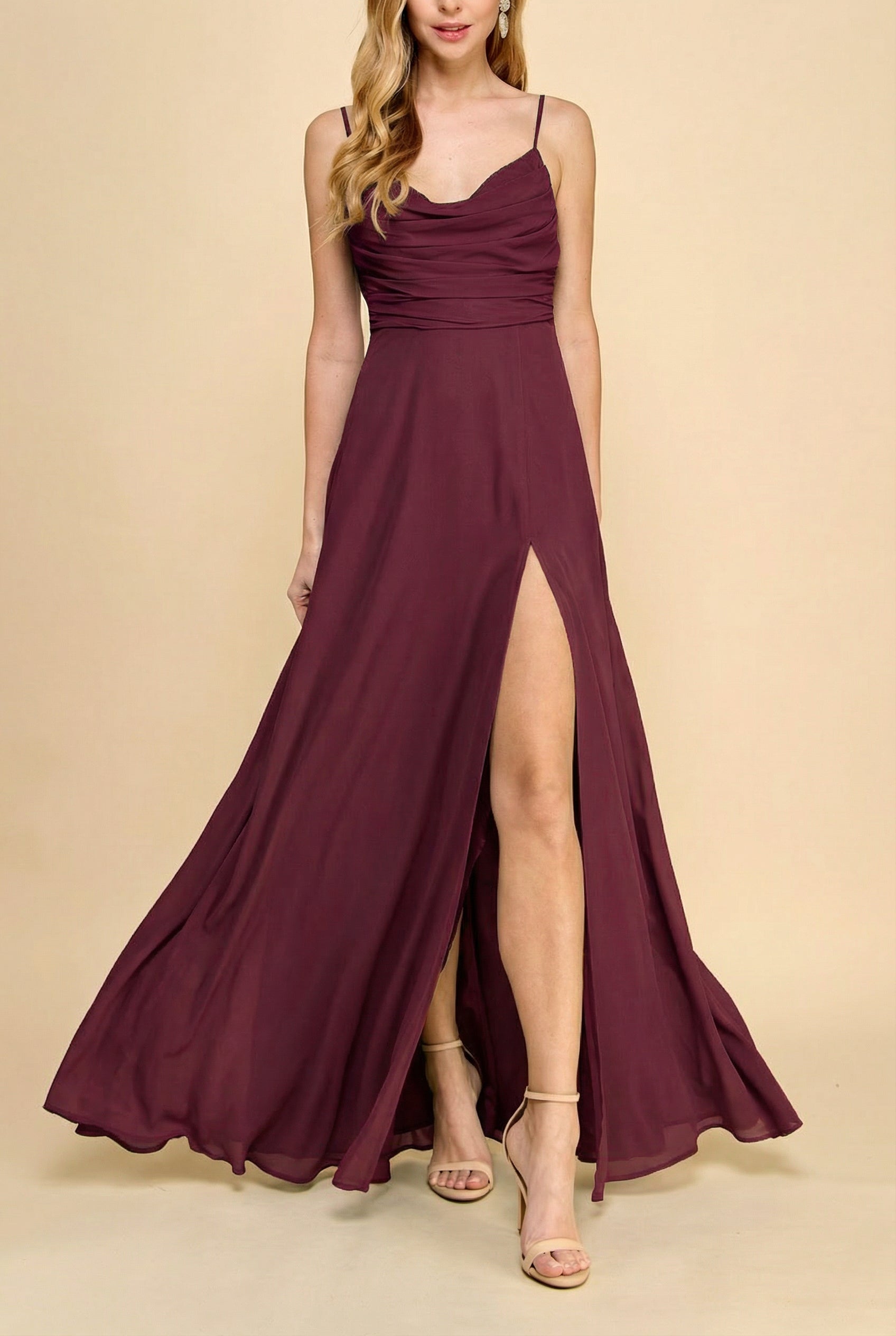 Kieran Burgundy A-Line Maxi Dress with Lace | Boutique 1861 2X-Large Kieran Burgundy A-Line Maxi Dress with Lace | Boutique 1861 2X-Large