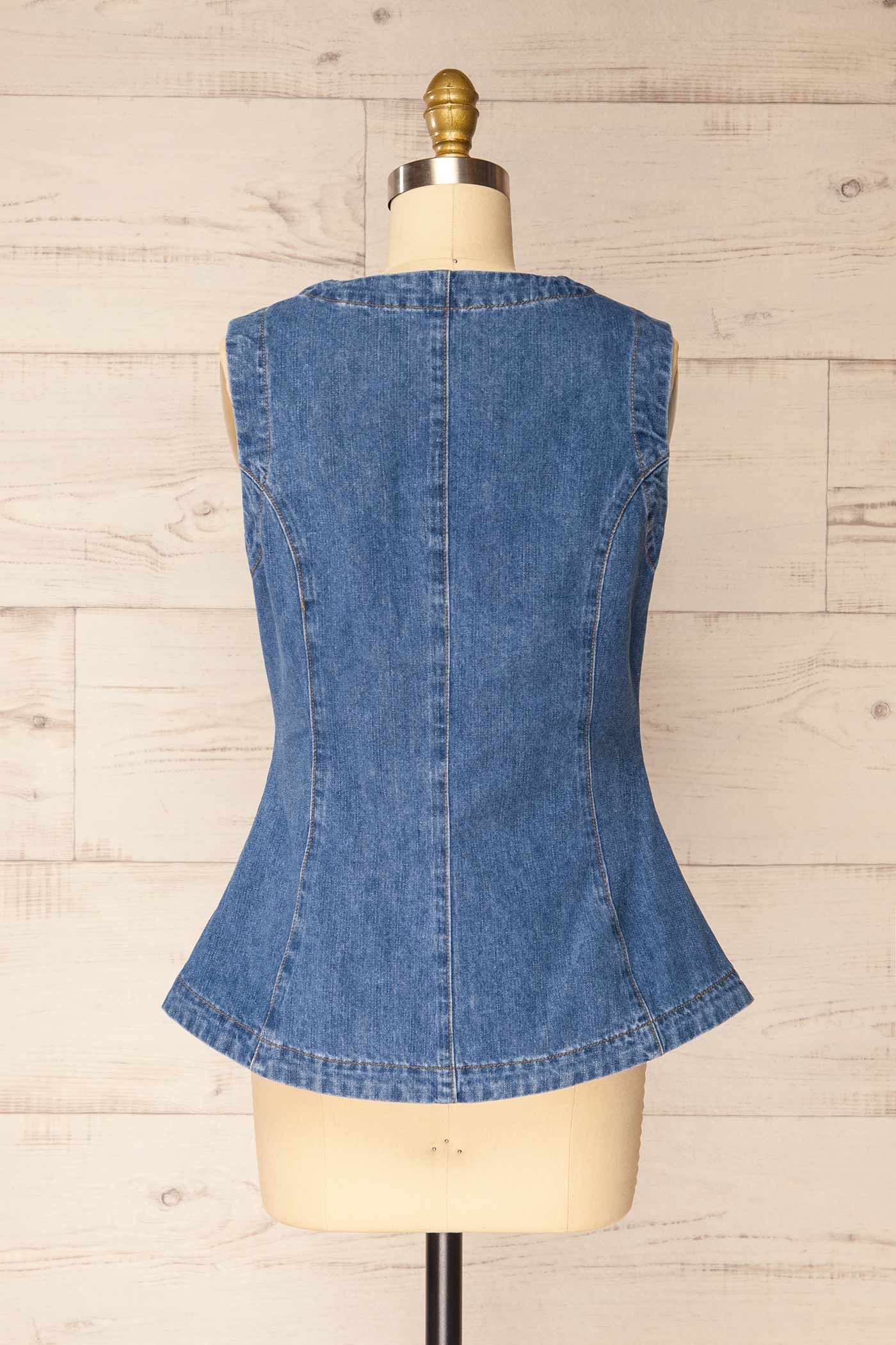 Konark Sleeveless Denim Top | La petite garçonne back 