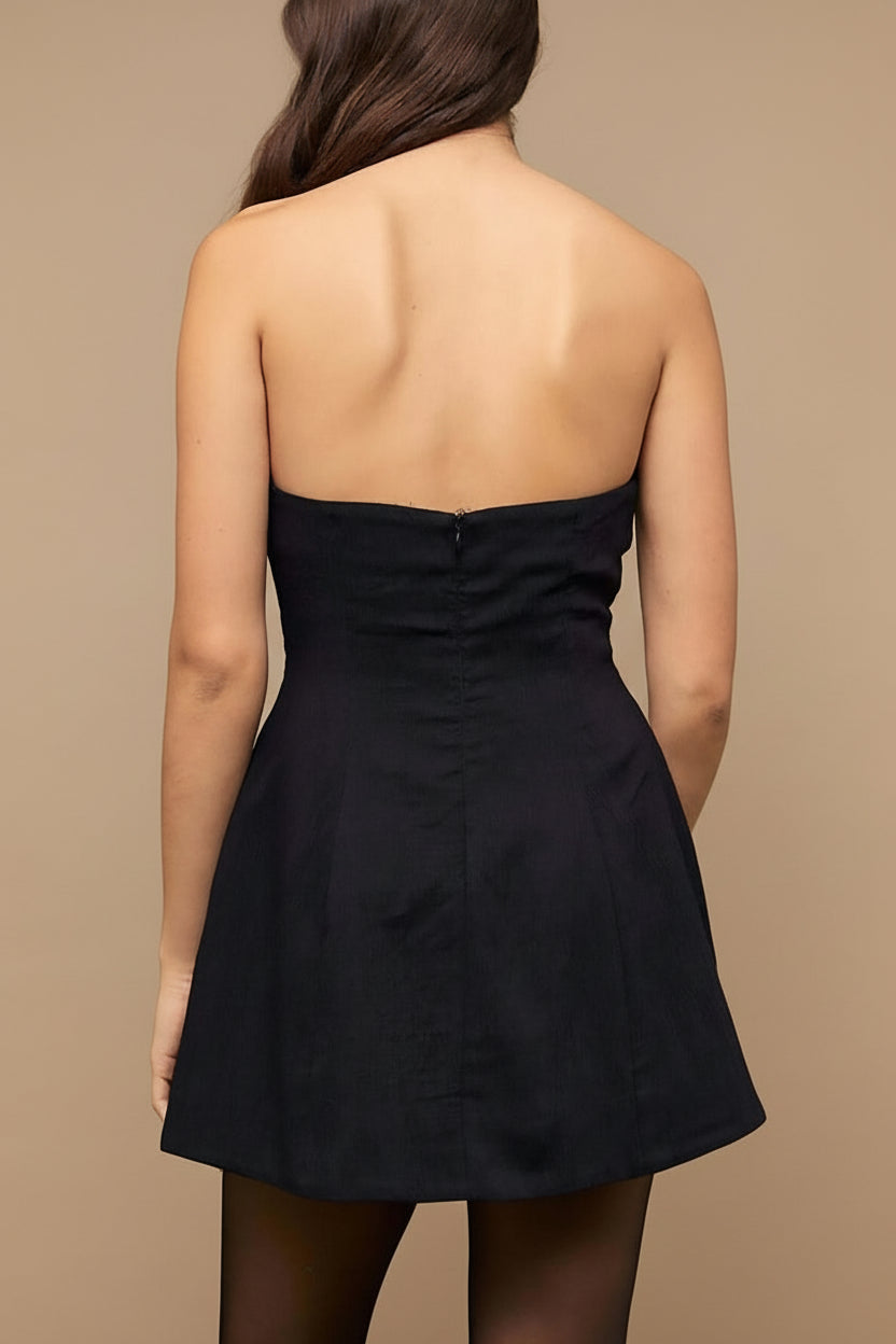 Lithgow Mini Strapless Black Dress | La petite garçonne back model