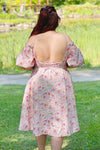 Lahja Short Floral Dress w/ Corset Back | Boutique 1861 on model