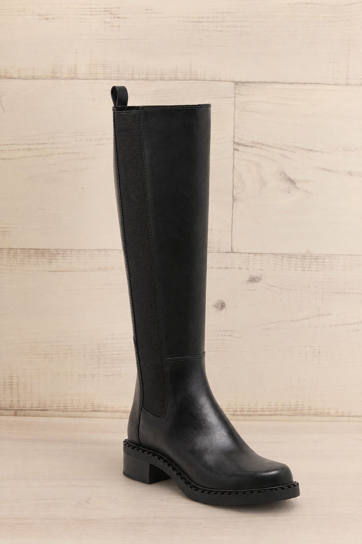 Profile view of Lamari Black  Waterproof Knee-High Leather Boots from Dolce Vita at la petite garçonne in Montreal