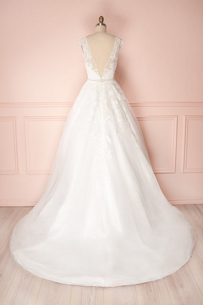 Lizavetta Off-White Maxi Bridal Dress with Lace | Boudoir 1861