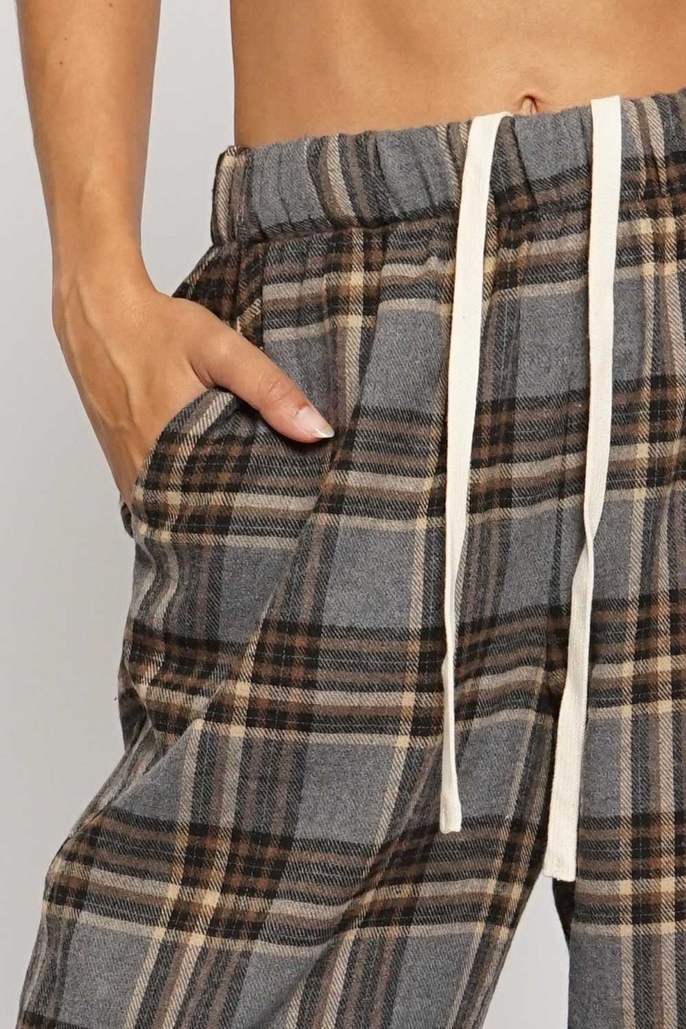 Machermo Plaid Wide Leg Pants | La petite garçonne  details