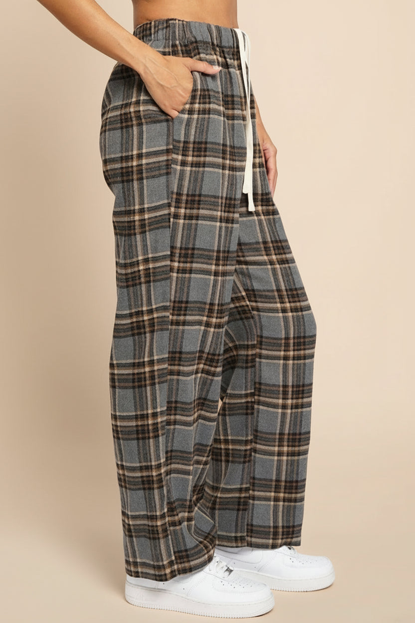 Machermo Plaid Wide Leg Pants | La petite garçonne side model