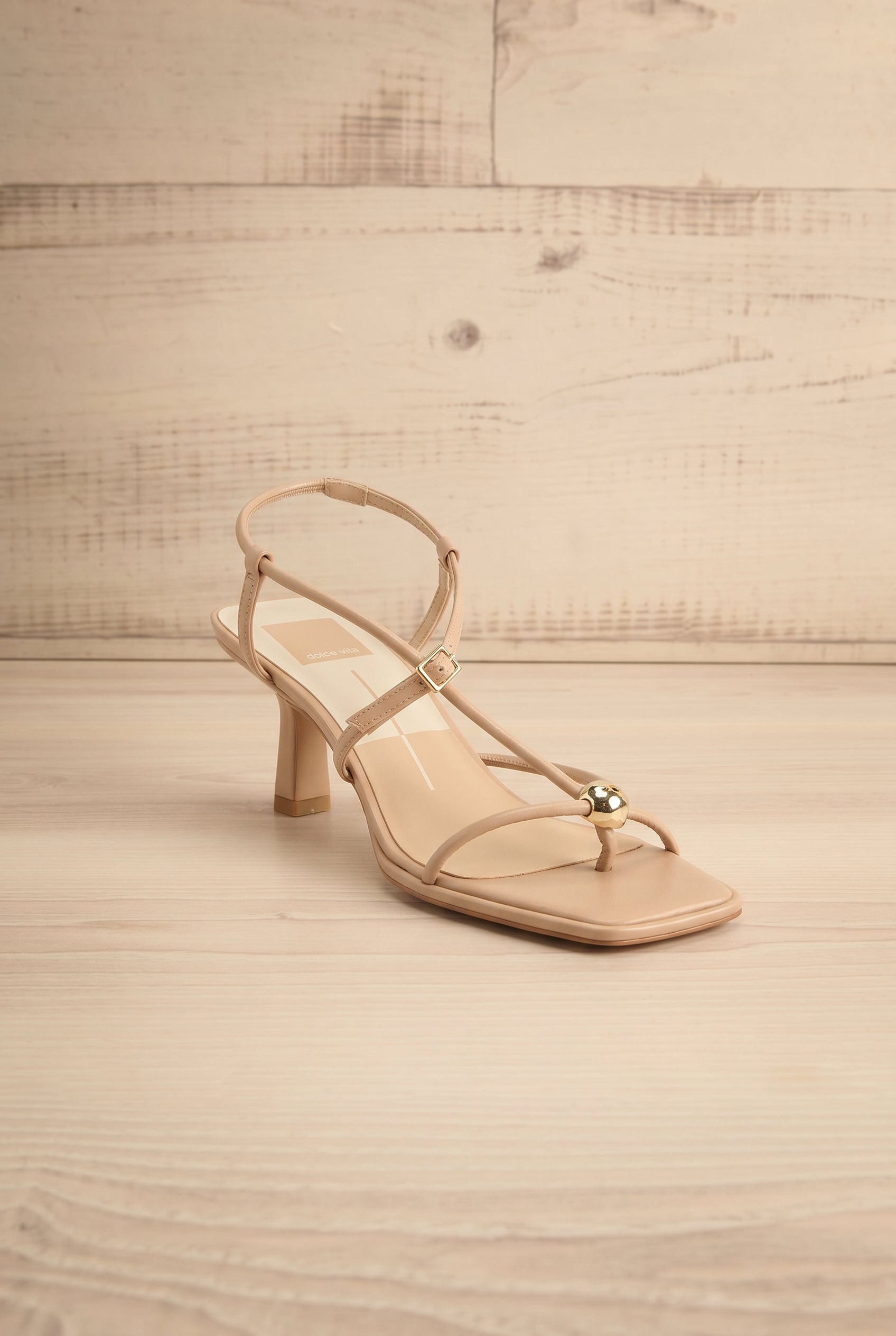 Profile Mylee Brown Strappy Leather Sandals with Sculptural Heel by Dolce Vita at la petite garçonne
