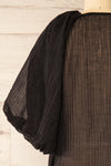Manama Black Puff Sleeve Blouse | La petite garçonne back close- up