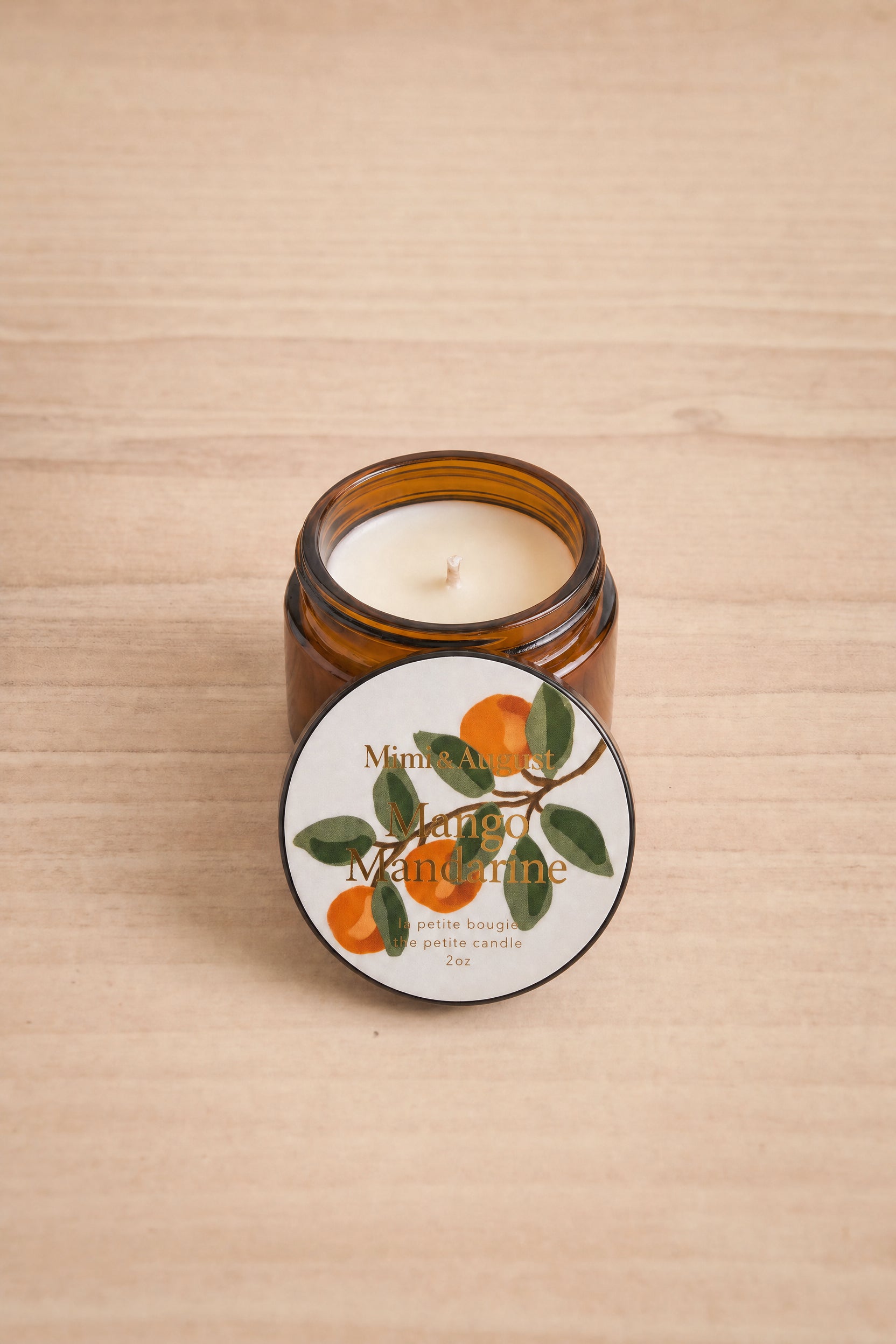 top view of Mango Mandarine Candle at Maison garçonne