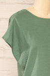 Margao Green Top w/ Wide Sleeves | La petite garçonne  side close-up