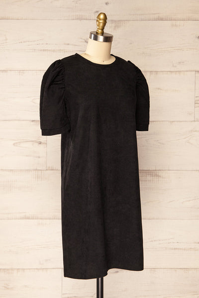 Marlo Short Black Corduroy Dress | La petite garçonne side view