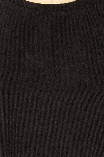 Marlo Short Black Corduroy Dress | La petite garçonne fabric