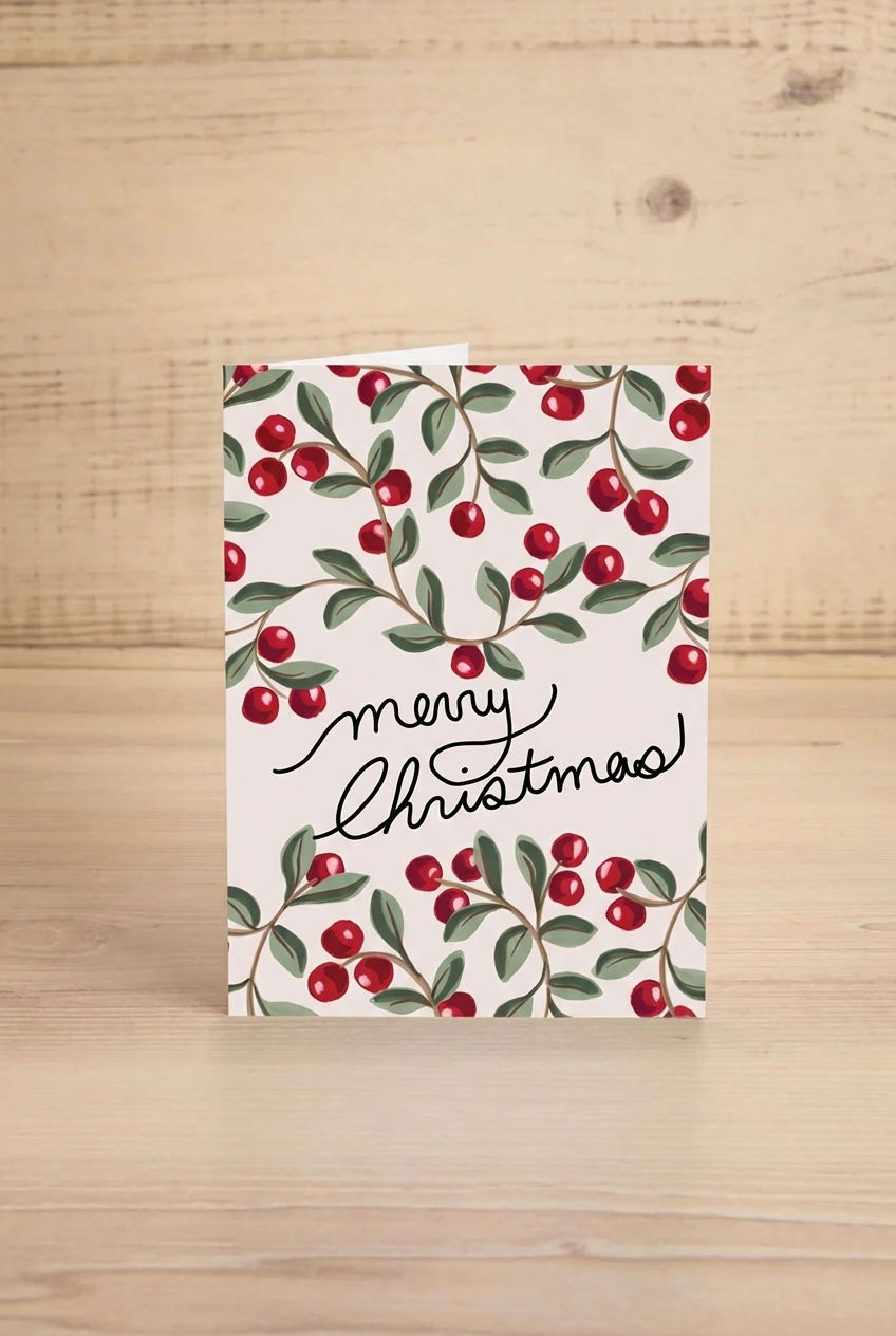 Merry christmas card from mimi and august