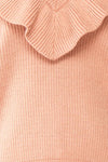 Miaro Pink Ruffled V-Neck Knit Sweater | Boutique 1861 fabric