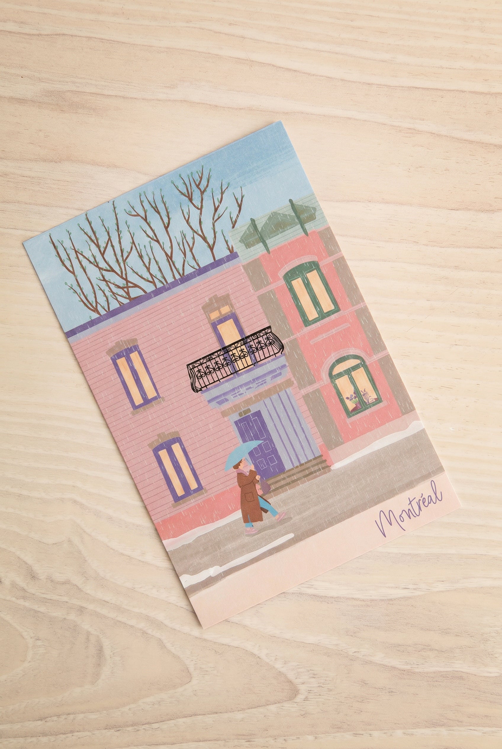 Montreal in March Postcard by Lili Grafitti at maison garçonne