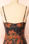 Myrtana Cowl Neck Floral Satin Slip Dress | Boutique 1861 back close-up