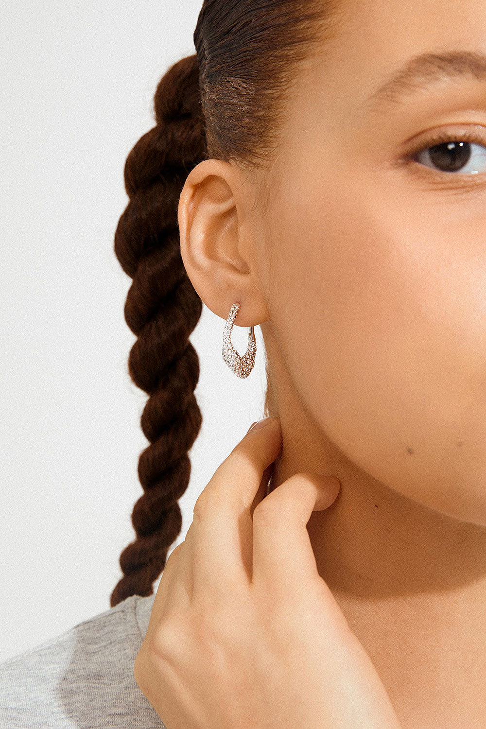 Nemma Silver | Hoop Earrings with Crystals by Pilgrim