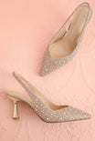 Nadyna Or | Talons Hauts à Bride avec Strass