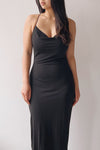 Ocala Black Fitted Open-Back Maxi Dress | La petite garçonne on model