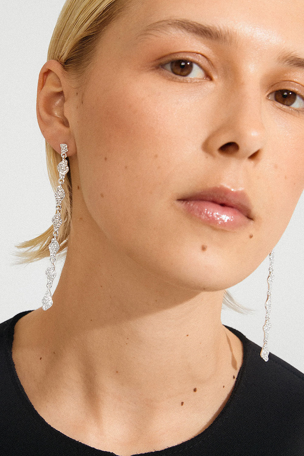 Berne Silver | Crystal Pendant Earrings by Pilgrim