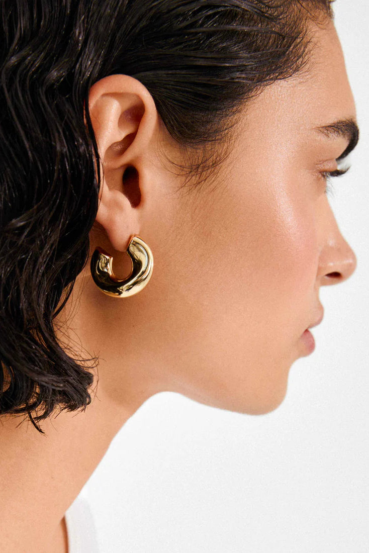 Panaji Gold | Chunky Half Hoops Earrings by Pilgrim