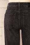 Pleven Black High-Waisted Straight Leg Jeans | La petite garçonne back close-up
