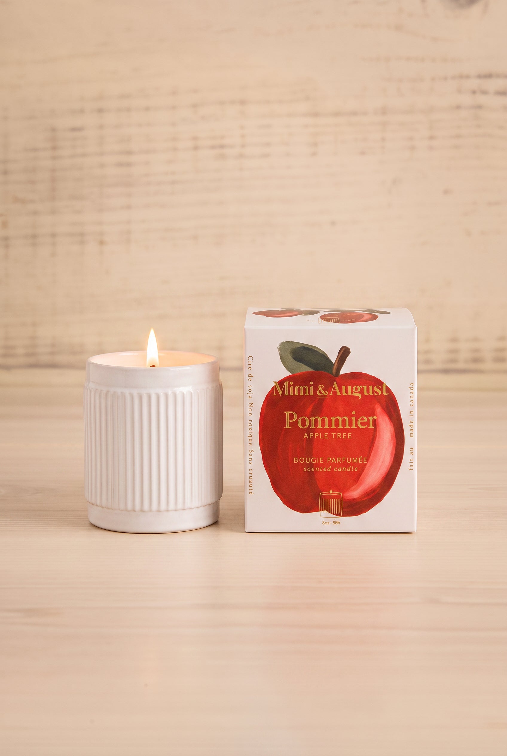 big candle & box view of Apple Tree Candle at Maison garçonne