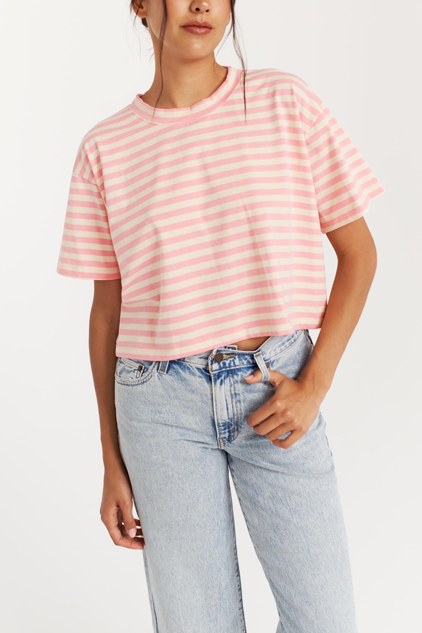 Poppy Rayé | T-Shirt Court en Coton par Dailystory