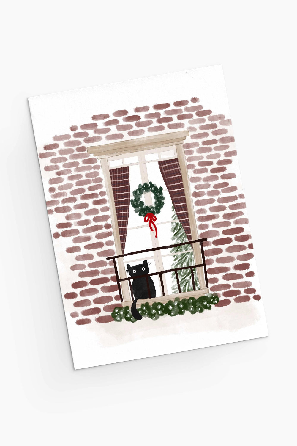 Purr-fectly Waiting for Santa Christmas Greeting Card from Mimi and August