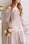 Adaline | Square Neck Floral Midi Dress- Boutique 1861 on model close up
