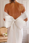 Akalyia Bridal Maxi Dress w/ Large Bow | Boudoir 1861 model close-up