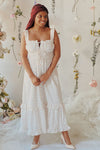 Caitline | White Floral Maxi Dress-Boutique1861 on model