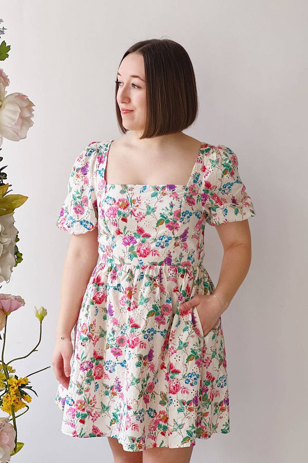 Emmelie | Colourful Floral Babydoll Dress