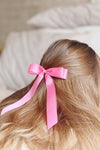 Ezelle Pink | Ribbon Bow Hair Clip-Boutique 1861 on model