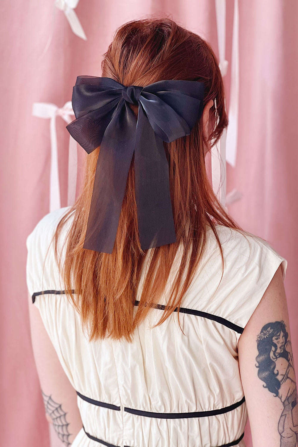 Hattie Black | Bow Hair Clip- Boutique 1861 on model