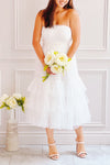 Ifaty White Strapless Tulle Midi Dress | Boutique 1861 model