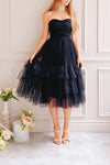 Ifaty Black Strapless Tulle Midi Dress | Boutique 1861 model