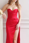 Kesha Red | Corset Cowl Neck Maxi Dress- boutique 1861 on model