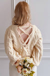 Maloune | Beige Sweater w/ Pompoms- Boutique 1861 on model