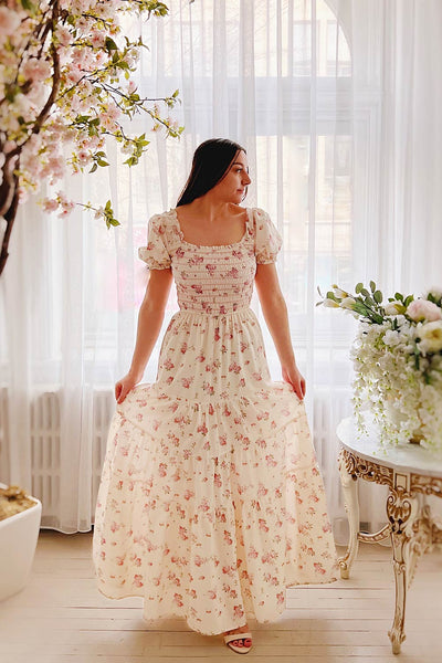Mariette | Maxi Floral A-Line Dress- Boutique 1861 on model