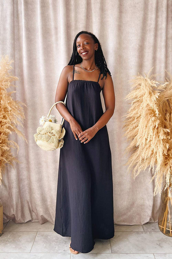 long black loose dress Marinet Black