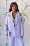 McMurray | Lilac Textured Blazer w/ Square Buttons-Boutique 1861 on model