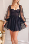 Melilla Black Short Tulle Dress w/ Satin Corset | Boutique 1861 model