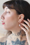 Noor Rosegold | Crystal Pendant Earrings- Boutique 1861 on model