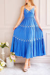 Santorine Blue Midi Dress w/ Floral Embroidery | Boutique 1861 model