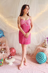 Talitha | Short 2-Toned Shimmery Pink Dress- Boutique 1861 on model